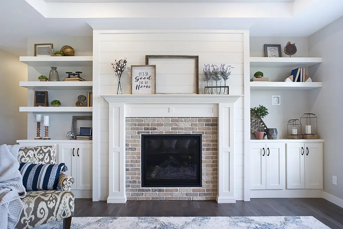 Custom living room built-in cabinetry by Verde Cabinet Studio